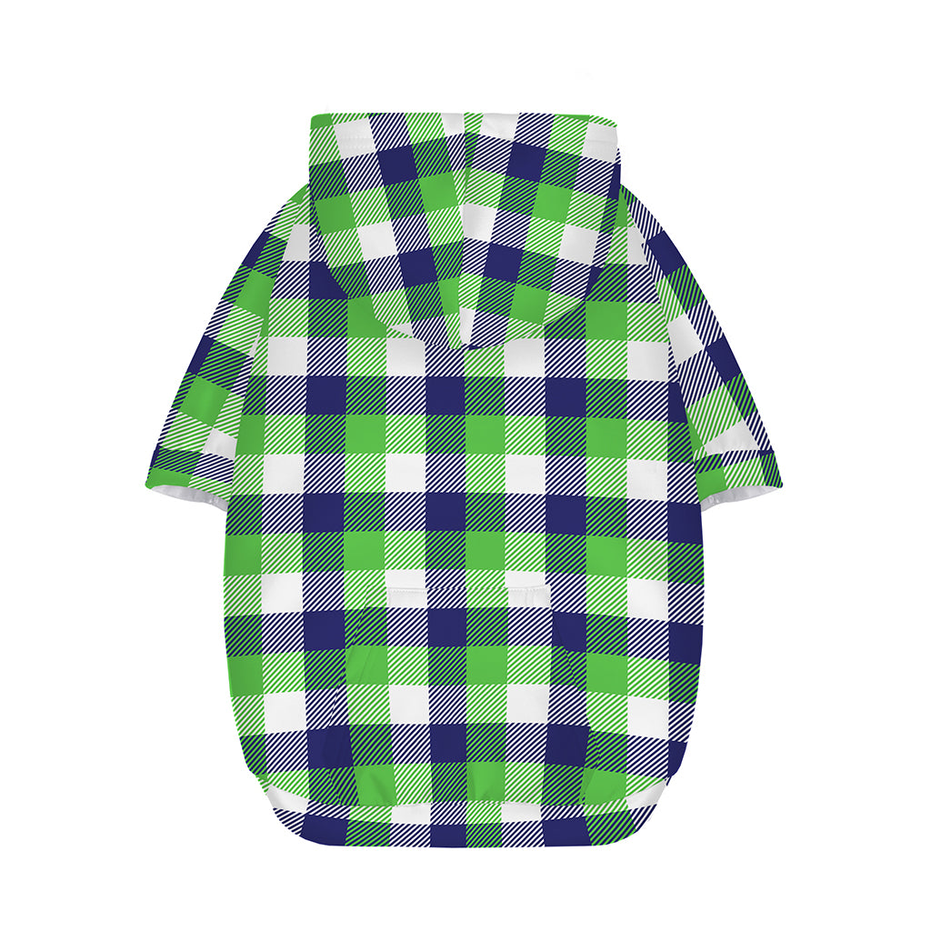 White Green And Blue Buffalo Plaid Print Dog Zip Up Hoodie