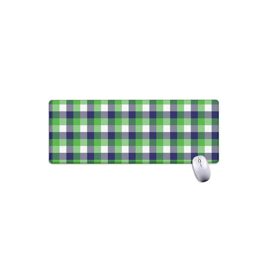 White Green And Blue Buffalo Plaid Print Extended Mouse Pad