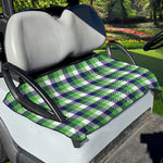 White Green And Blue Buffalo Plaid Print Golf Cart Seat Cover