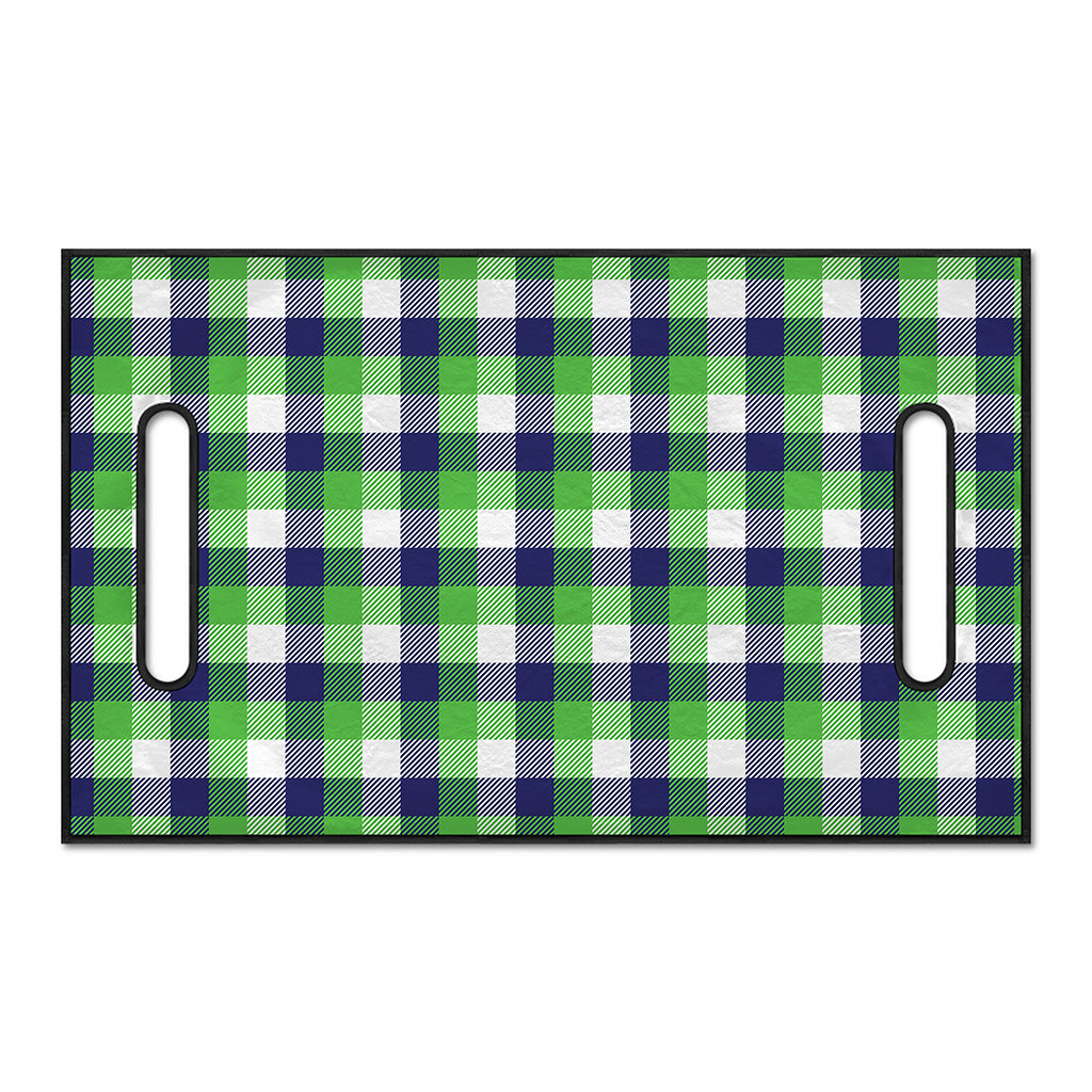 White Green And Blue Buffalo Plaid Print Golf Cart Seat Cover
