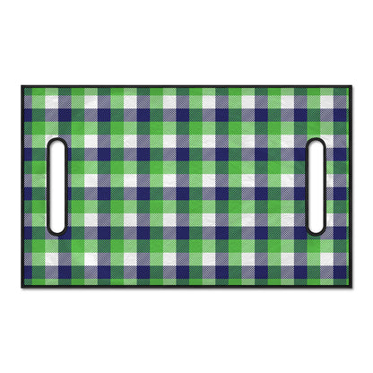 White Green And Blue Buffalo Plaid Print Golf Cart Seat Cover