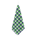 White Green And Blue Buffalo Plaid Print Hand Towel