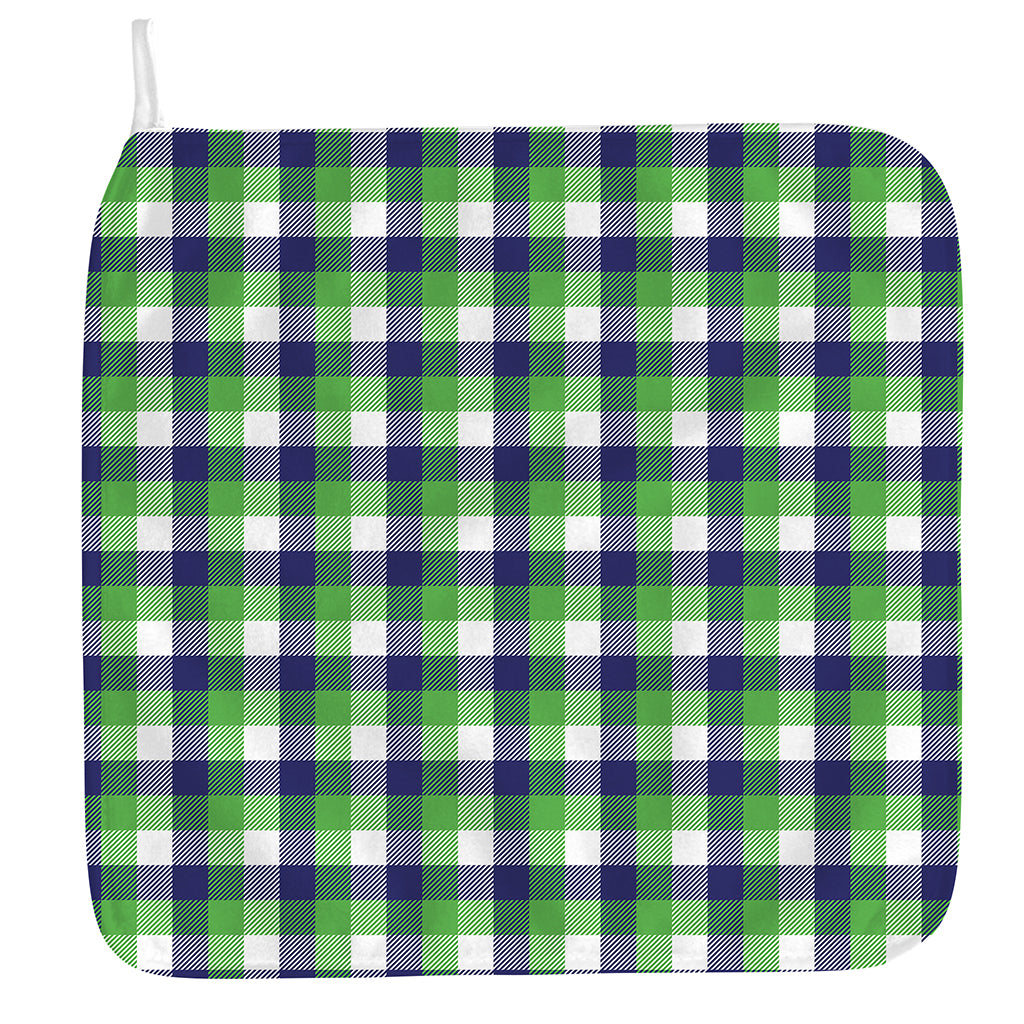 White Green And Blue Buffalo Plaid Print Hand Towel