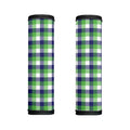 White Green And Blue Buffalo Plaid Print Handle Covers