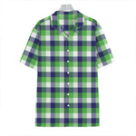 White Green And Blue Buffalo Plaid Print Hawaiian Shirt