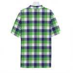 White Green And Blue Buffalo Plaid Print Hawaiian Shirt