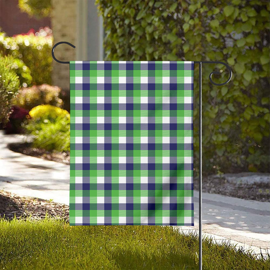 White Green And Blue Buffalo Plaid Print House Flag