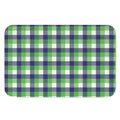 White Green And Blue Buffalo Plaid Print Indoor Door Mat