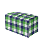 White Green And Blue Buffalo Plaid Print Leather Tissue Box Cover