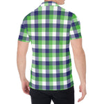 White Green And Blue Buffalo Plaid Print Men's Shirt
