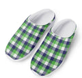 White Green And Blue Buffalo Plaid Print Mesh Casual Shoes