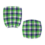 White Green And Blue Buffalo Plaid Print Office Chair Cover