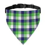 White Green And Blue Buffalo Plaid Print Over The Collar Dog Bandana