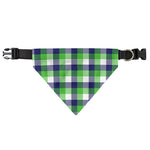 White Green And Blue Buffalo Plaid Print Over The Collar Dog Bandana