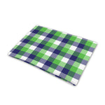 White Green And Blue Buffalo Plaid Print Pet Cooling Mat Cover