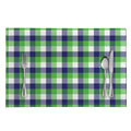 White Green And Blue Buffalo Plaid Print Placemat