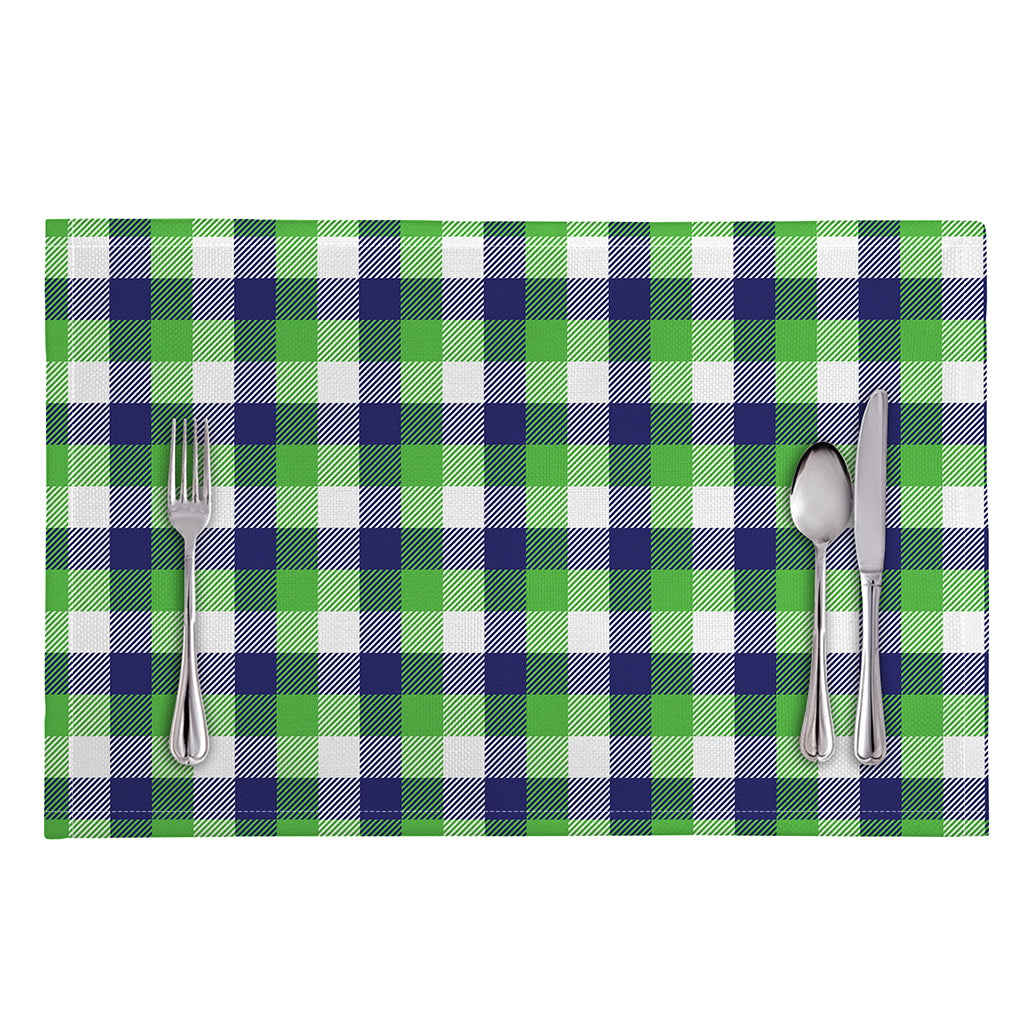 White Green And Blue Buffalo Plaid Print Placemat