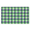 White Green And Blue Buffalo Plaid Print Polyester Doormat