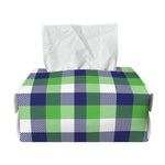 White Green And Blue Buffalo Plaid Print Rectangle Tissue Box Cover