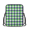 White Green And Blue Buffalo Plaid Print Rectangular Crossbody Bag