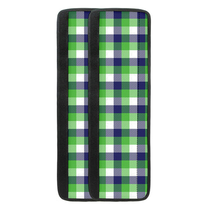 White Green And Blue Buffalo Plaid Print Refrigerator Handle Covers