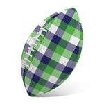 White Green And Blue Buffalo Plaid Print Rugby Ball