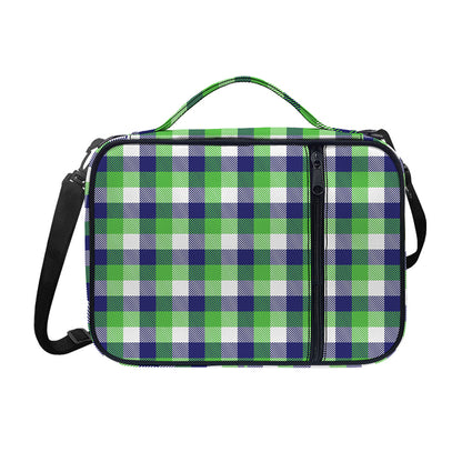 White Green And Blue Buffalo Plaid Print Shoulder Strap Bible Bag