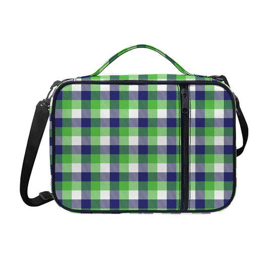 White Green And Blue Buffalo Plaid Print Shoulder Strap Bible Bag
