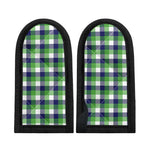 White Green And Blue Buffalo Plaid Print Skillet Handle Cover