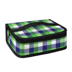 White Green And Blue Buffalo Plaid Print Small Lunch Bag