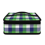 White Green And Blue Buffalo Plaid Print Small Lunch Bag