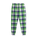 White Green And Blue Buffalo Plaid Print Sweatpants