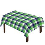 White Green And Blue Buffalo Plaid Print Tablecloth