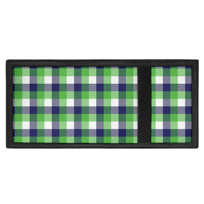 White Green And Blue Buffalo Plaid Print Trifold Wallet