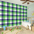White Green And Blue Buffalo Plaid Print Wall Sticker