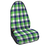White Green And Blue Buffalo Plaid Print Waterproof Car Seat Cover