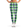 White Green And Blue Buffalo Plaid Print Women's Leggings