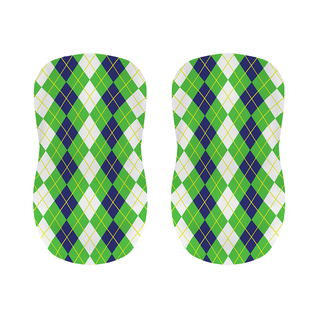 White Green And Navy Argyle Print Bar Stool Covers