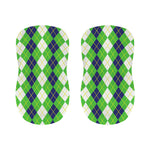 White Green And Navy Argyle Print Bar Stool Covers