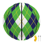 White Green And Navy Argyle Print Basketball