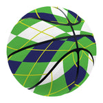White Green And Navy Argyle Print Basketball