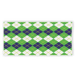 White Green And Navy Argyle Print Beach Towel