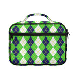 White Green And Navy Argyle Print Briefcase Bible Bag