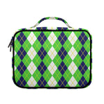 White Green And Navy Argyle Print Briefcase Bible Bag