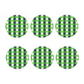 White Green And Navy Argyle Print Coaster Set