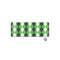 White Green And Navy Argyle Print Extended Mouse Pad