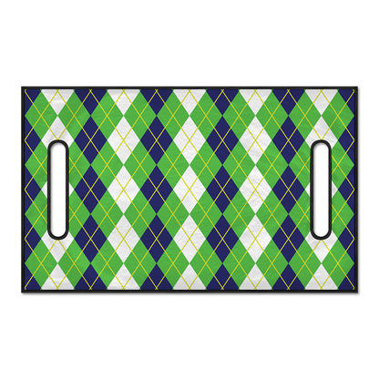 White Green And Navy Argyle Print Golf Cart Seat Cover
