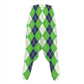 White Green And Navy Argyle Print Hammer Pants