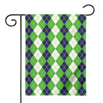 White Green And Navy Argyle Print House Flag