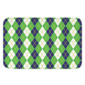 White Green And Navy Argyle Print Indoor Door Mat